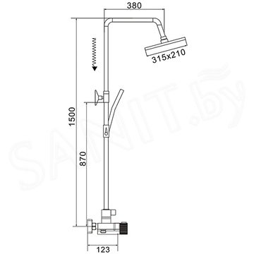 Душевая стойка Rose R1896-6 с термостатом