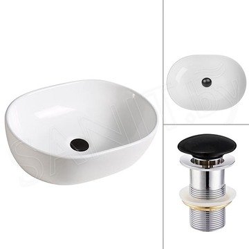 Комплект 2 в 1 умывальник Roxen Tim Max 110265-B с донным клапаном