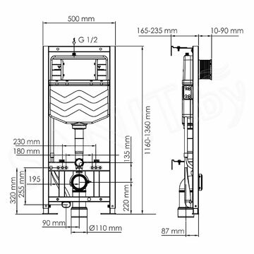 Инсталляция для унитаза Wasserkraft Aller 10TLT.010.ME