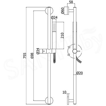 Душевой гарнитур Paffoni Life ZSAL135ST