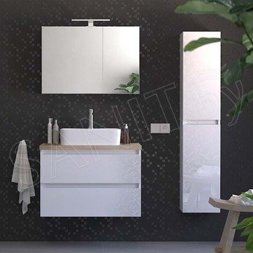 Тумба под умывальник Lauter Mia 60 / 80 белый глянец