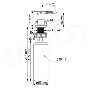 Дозатор для моющих средств Ulgran Quartz UQ 02