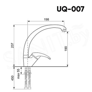 Смеситель для кухонной мойки Ulgran Quartz UQ-007