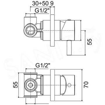 Смеситель встраиваемый Paffoni Light LIG010NO70 (1 функция)