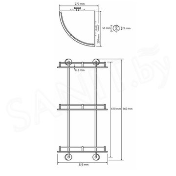 Полка Bemeta Omega 104202152 тройная