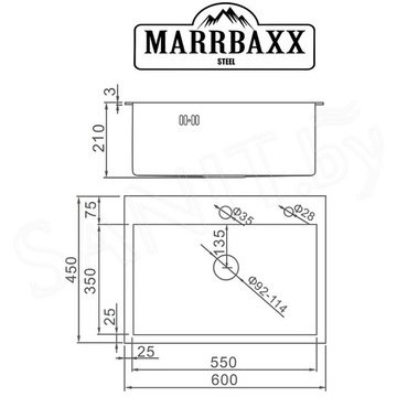 Кухонная мойка Marrbaxx C6045-R