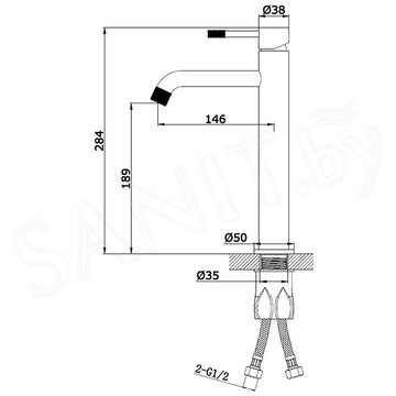 Смеситель для умывальника Vieir V402512F