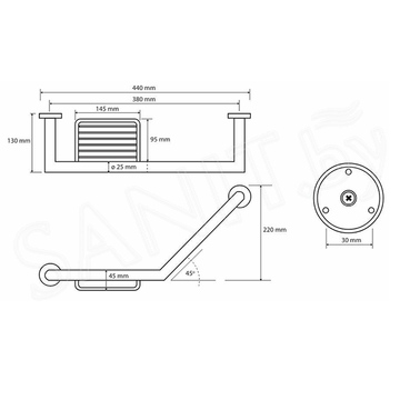 Поручень Bemeta Omega 104307631 с мыльницей
