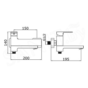Смеситель для ванны Vieir V393531S