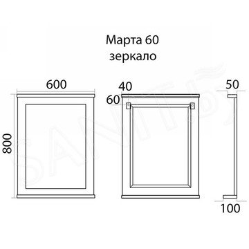 Зеркало Misty Марта 60 / 70 / 80 / 100