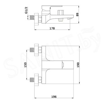 Смеситель для ванны Vieir V393535