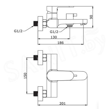Смеситель для ванны Vieir V283531F