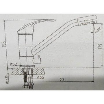 Смеситель для кухонной мойки Marrbaxx М010Q010 с подключением к фильтру воды