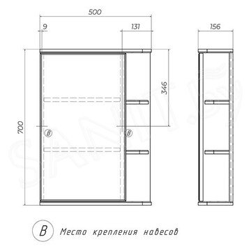 Шкаф-зеркало Vigo Nova 500