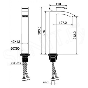 Смеситель для умывальника Hansberge H2077WW