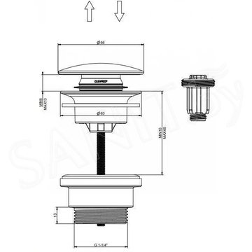 Донный клапан Hansberge H107GO / H107MG
