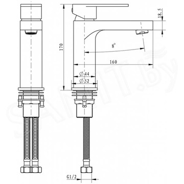Смеситель для умывальника Hansberge H1044C