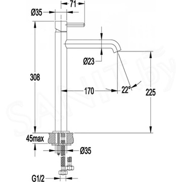 Смеситель для умывальника Hansberge H2031BR