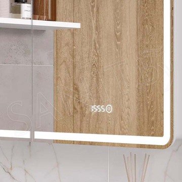 Шкаф-зеркало Equil Nice LED 70 / 80 с часами