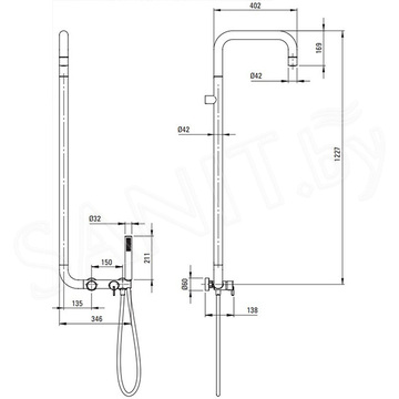 Душевая стойка Deante Silia NQS F4XM