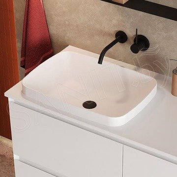 Умывальник Belux Джаз 540 прямоугольник белый матовый Solid Surface