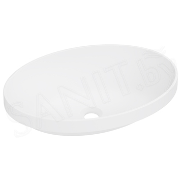 Умывальник Belux Джаз 540 / 610 эллипс белый матовый Solid Surface