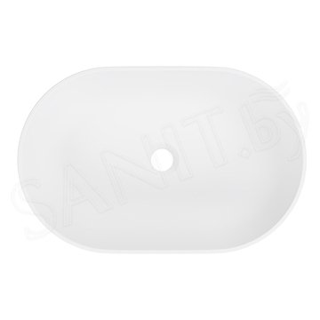 Умывальник Belux Джаз 560 овал белый матовый Solid Surface