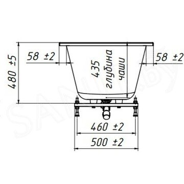 Ванна из искусственного камня Belux Классика 3 1700 белый матовый Solid Surface