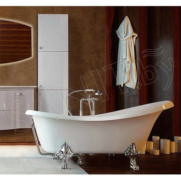 Ванна из искусственного камня Belux Ладья ВЛА 1600 белый матовый Solid Surface