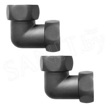 Комплект угловых американок 1"x1/2" Г/Г оружейная сталь