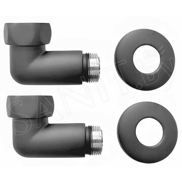 Комплект угловых американок 3/4"х1/2" Г/Ш оружейная сталь