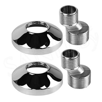 Комплект эксцентрики 3/4"х1/2" Ш/Ш + декоративные чашки 3/4"