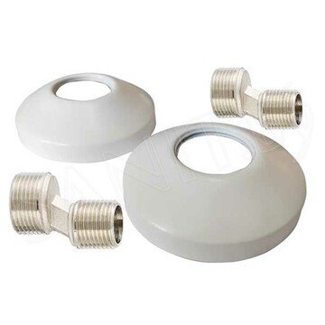 Комплект эксцентрики 3/4"х1/2" Ш/Ш + декоративные чашки 3/4" белый