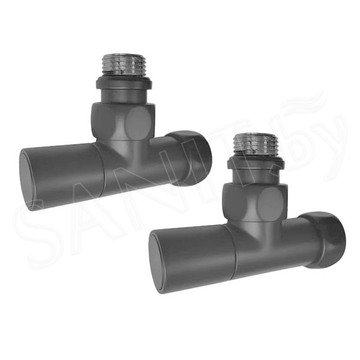 Комплект вентилей угловых колпачковых 3/4''х1/2" Г/Ш оружейная сталь