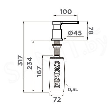 Дозатор для моющих средств Omoikiri OM-05 GB