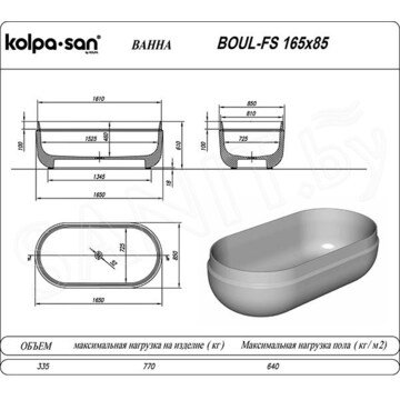 Ванна из искусственного камня Kolpa-san Boul FS Black