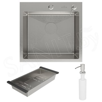 Кухонная мойка Roxen Simple с коландером, дозатором и измельчителем пищевых отходов Bort Caiman 93418064