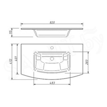 Умывальник Caprigo Legato 70 GC18R 3011 / 80 GC18R 3012 / 100 GC18R 3014