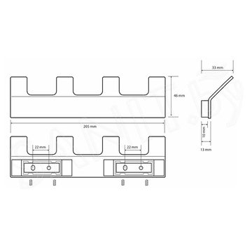 Планка с крючками Bemeta Nero 135105210