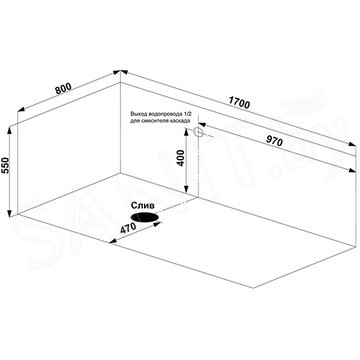 Ванна из искусственного камня BAS Иннова белая матовая Solid Surface