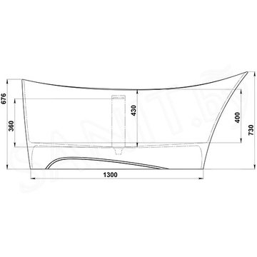 Ванна из искусственного камня BAS Иннова белая матовая Solid Surface
