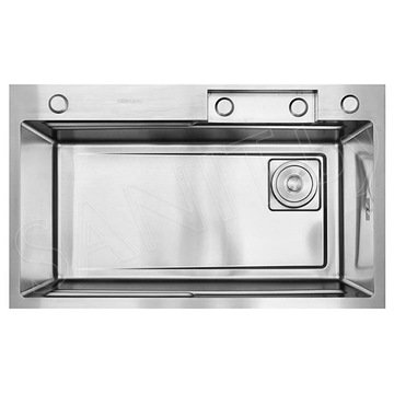 Кухонная мойка Gerhans K37545 со смесителем, ринзером, коландером и разделочной доской