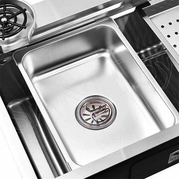 Кухонная мойка Gerhans K37545 со смесителем, ринзером, коландером и разделочной доской