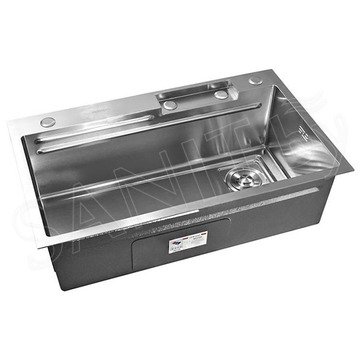 Кухонная мойка Gerhans K37545 со смесителем, ринзером, коландером и разделочной доской