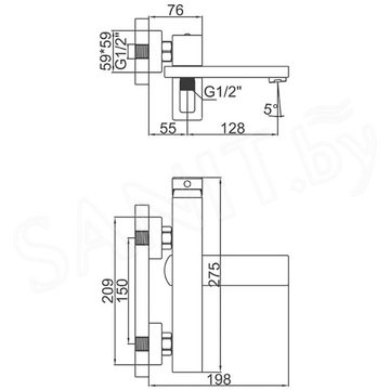 Смеситель для ванны Gerhans K13027W