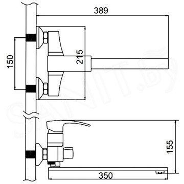 Смеситель для ванны Gerhans K13114D