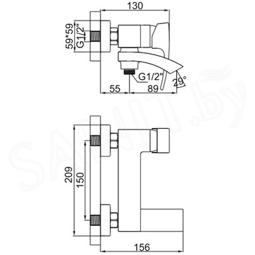 Смеситель для ванны Gerhans K13314B