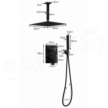 Душевая система скрытого монтажа Filarete Fing FL1044BG