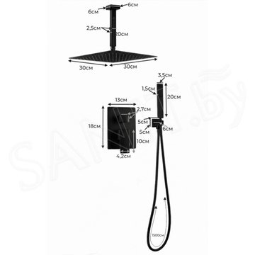 Душевая система скрытого монтажа Filarete Fing FL1044NK