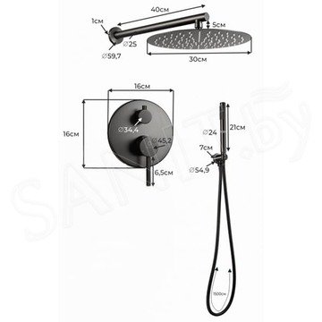 Душевая система скрытого монтажа Filarete Roun FL1023NK